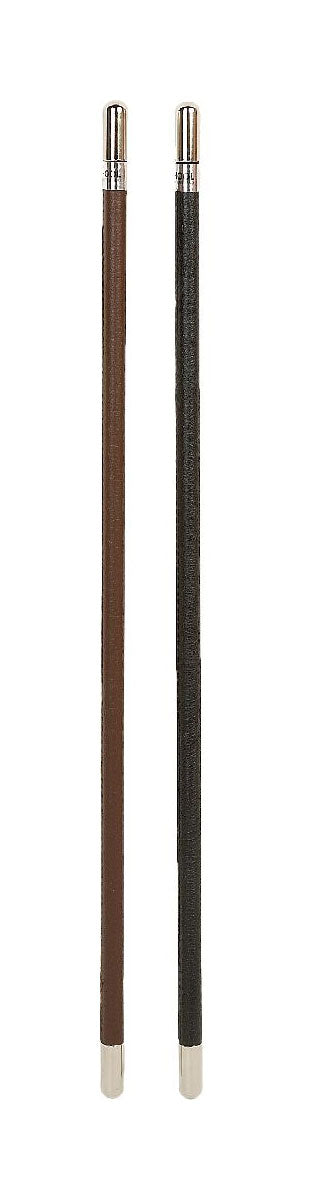 Leather cane with silver cap HY